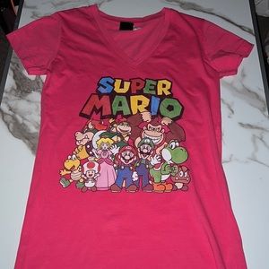 Super Mario pink t shirt